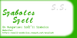 szabolcs szell business card